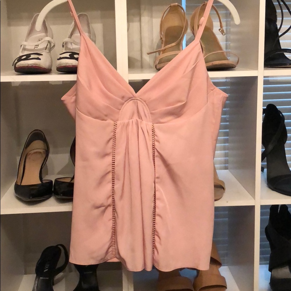 Beautiful light pink silk top w/ some open back